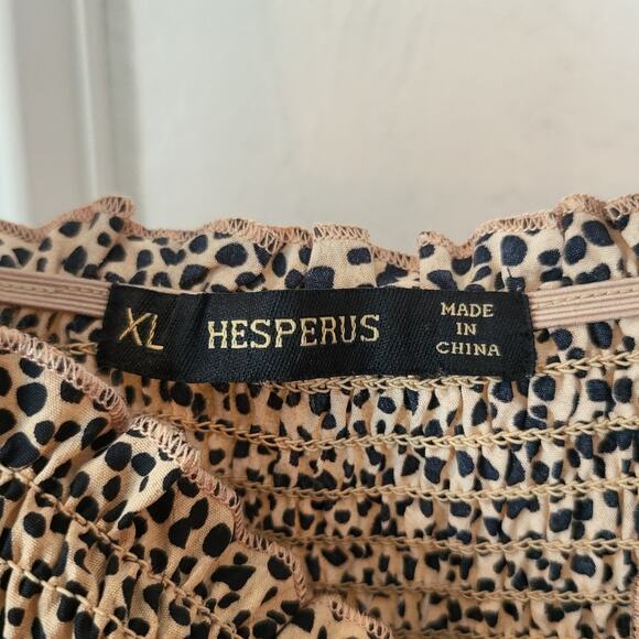 Leopard Print Top Size XL Extra Large HESPERUS LONG SLEEVE CROPPED Blouse  #007 - Picture 2 of 4